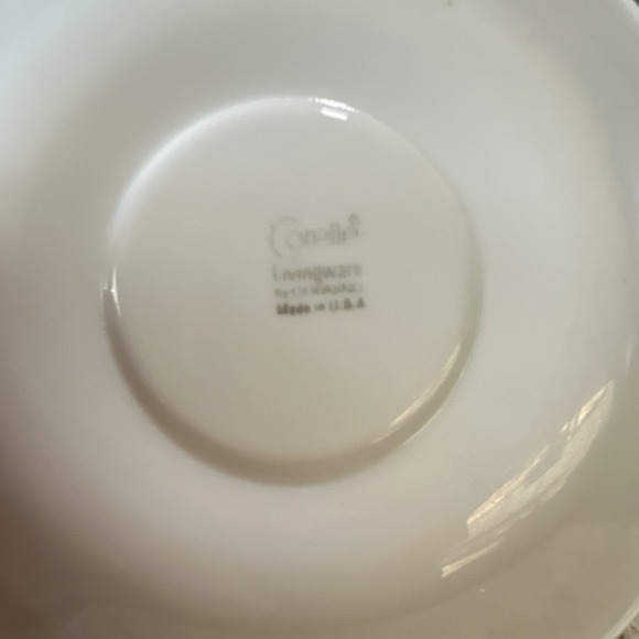 Corelle Livingware Blue Floral Saucer White Glass Round Made in USA set of 7 - Picture 2 of 3